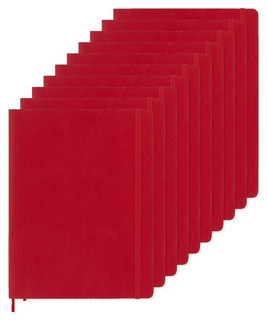 Pack of 10 Moleskine P40700 - Soft Cover Ruled X-Large Notebook