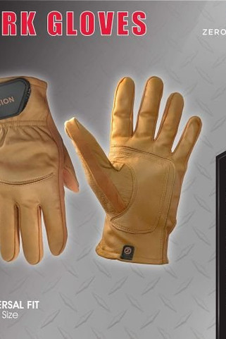 ZERO FRICTION WGUF1P - Work Gloves-All Leather-Universal-Fit , 1 Pair