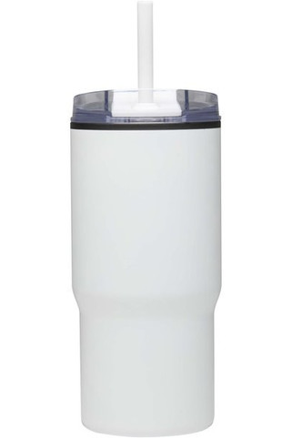 Gobelet isotherme à double paroi Westin 540 ml en RCS recyclé, avec paille - EgotierPro 100959