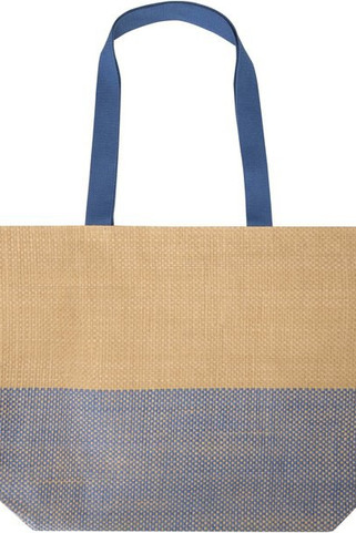 Rhythm straw paper large zipped tote bag 21L - EgotierPro 130156