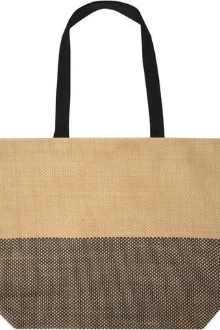 Rhythm straw paper large zipped tote bag 21L - EgotierPro 130156