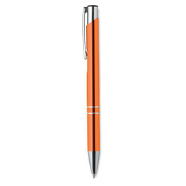 BERN Sleek Aluminium Push Button Pen cu cerneală neagră - GiftRetail KC8893