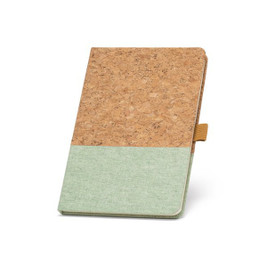 A5 notebook in cork and linen with lined sheets - Egotier 11153
