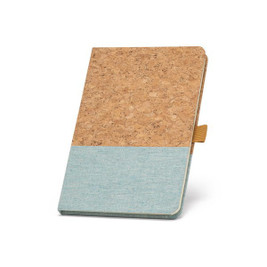A5 notebook in cork and linen with lined sheets - Egotier 11153