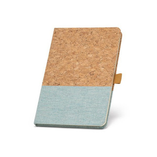 A5 notebook in cork and linen with lined sheets - Egotier 11153