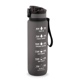 Bottle made from recycled PET (100% rPET), featuring motivational phrases and time markings to encourage you to drink water - Egotier 94448