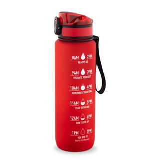 Bottle made from recycled PET (100% rPET), featuring motivational phrases and time markings to encourage you to drink water - Egotier 94448
