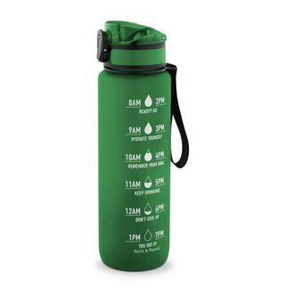 Bottle made from recycled PET (100% rPET), featuring motivational phrases and time markings to encourage you to drink water - Egotier 94448