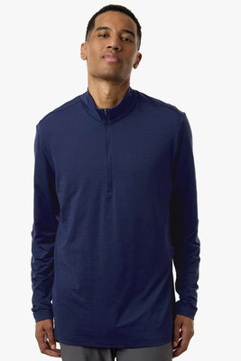 Adidas A708 - Suéter con cremallera de 1/4 y rayas texturizadas para hombre