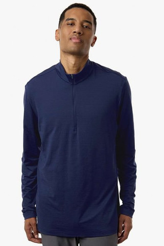 Adidas A708 - Mens Textured Stripe Quarter-Zip Pullover