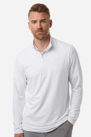 Adidas A708 - Mens Textured Stripe Quarter-Zip Pullover