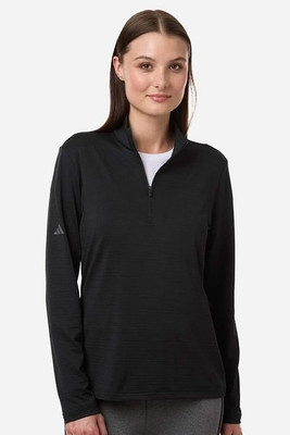 Adidas A709 - Women's Textured Stripe Quarter-Zip Pullover