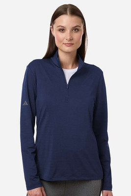Adidas A709 - Jersey de cuarto de cremallera a rayas texturizadas para mujer