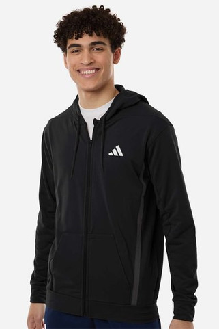 Adidas AT208 - Mens Game & Go Fleece Full-Zip Hooded Sweatshirt
