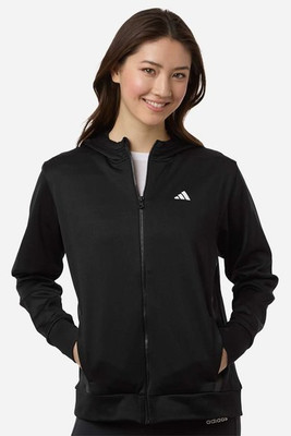 Adidas AT209 - Sudadera con capucha de forro polar con cremallera completa Game & Go para mujer