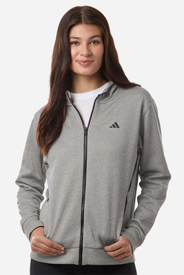 Adidas AT209 - Sudadera con capucha de forro polar con cremallera completa Game & Go para mujer