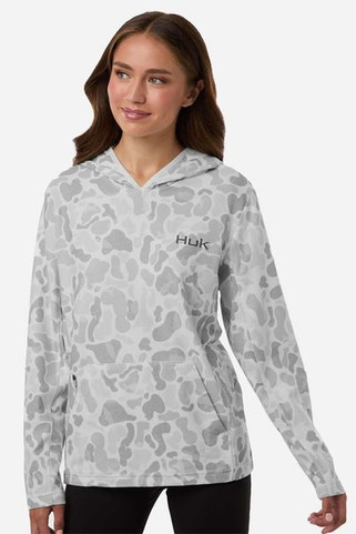 HUK H6130037 - Womens Coldfront+ KC Print Hooded Sweatshirt