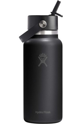 Hydro Flask 100992 - Wide Mouth 946 ml isolierte Edelstahl Trinkflasche mit Strohhalmverschluss