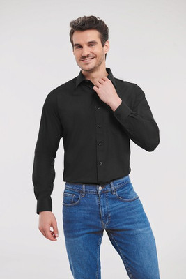 Russell Collection RU934M - Men's Long Sleeve Polycotton Easy Care Poplin Shirt