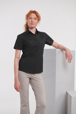 Russell Collection RU935F - LADIES' SHORT SLEEVE POLYCOTTON EASY CARE POPLIN SHIRT