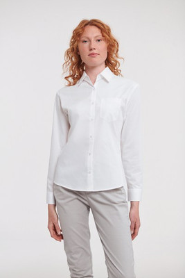 Russell Collection RU936F - Ladies' Long Sleeve Pure Cotton Easy Care Poplin Shirt