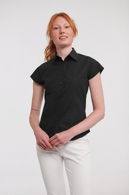 Russell Collection RU947F - Chemise Femme Ajustée, Manches Courtes