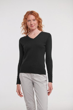 Russell Collection RU710F - Pull Moderne à Col V en Coton Mélangé