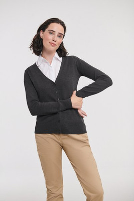 Russell Collection RU715F - Ladies' V-Neck Knitted Cardigan