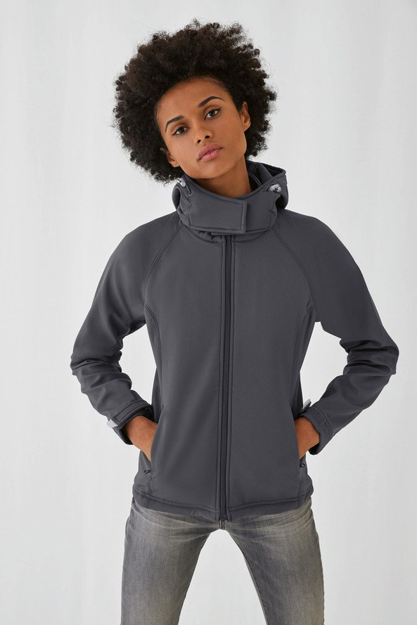 B&C CGJW937 - Women's Waterproof Softshell Jacket with Detachable Hood