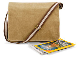 Quadra QD610 - Vintage Canvas Shoulder Bag with Customizable Design