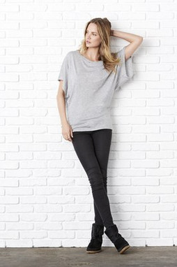 Bella B8821 - Elegant Draped Dolman Sleeve Top