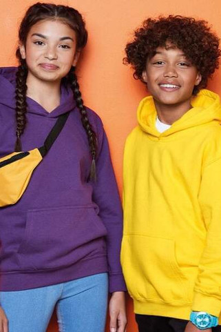 AWDIS JUST HOODS JH01J - Eco-Friendly Kids Cotton Hoodie with Kangaroo Pocket