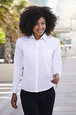 Fruit of the Loom SS012 - Chemise popeline à manches longues femme
