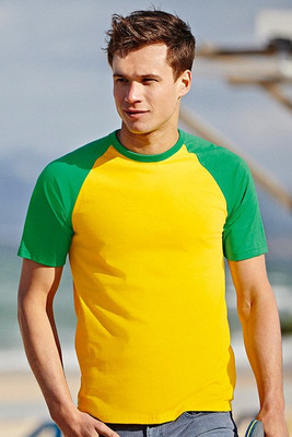 Fruit of the Loom SS026 - Baseball t-shirt met korte mouw