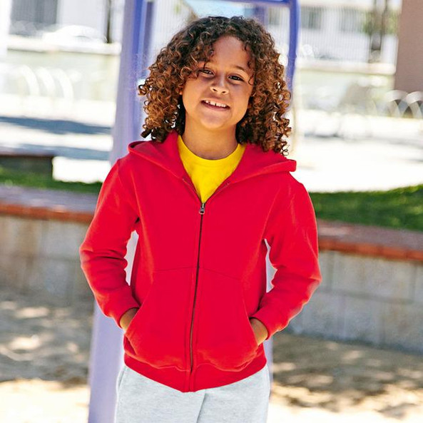 Fruit of the Loom SS225 - Klassische 80/20 Kinder Kapuzen-Sweatjacke
