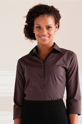 Russell Collection J946F - Women's ¾ sleeve easycare fitted shirt