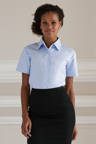 Russell Collection J933F - Womens short sleeve Oxford shirt