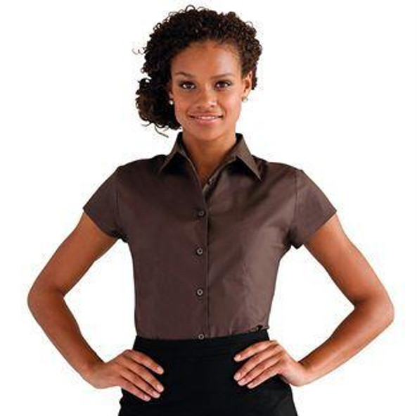 Russell J947F - Camisa elástica de manga curta para mulher - easycare