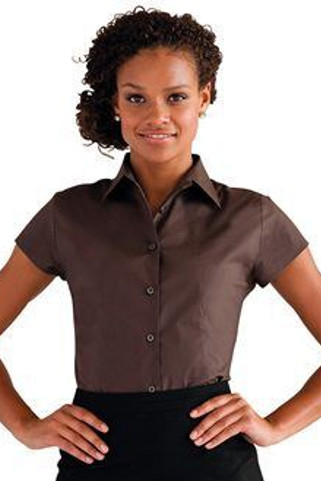 Russell Collection J947F - Womens short sleeve easycare fitted stretch shirt