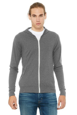 Bella+Canvas 3939 - Hoodie Léger Unisexe en Triblend avec Zip Intégral