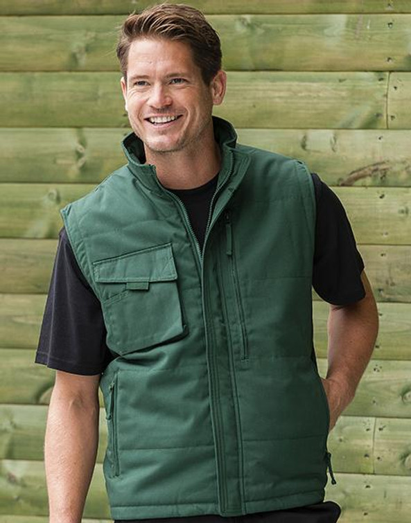Russell Europe R-014M-0 - Durable Teflon-Coated Workwear Gilet with Multi Pockets