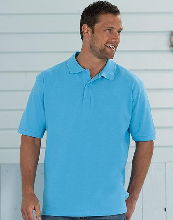 Russell Europe R-569M-0 - Polo Élégant en Coton Peigné avec Boutons