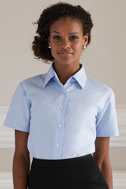 Russell Collection R-933F-0 - Elegante Damenbluse mit Oxford-Stil