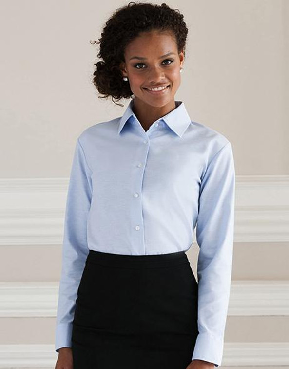 Russell Europe R-932F-0 - Women's Classic Tailored Oxford Long Sleeve Blouse