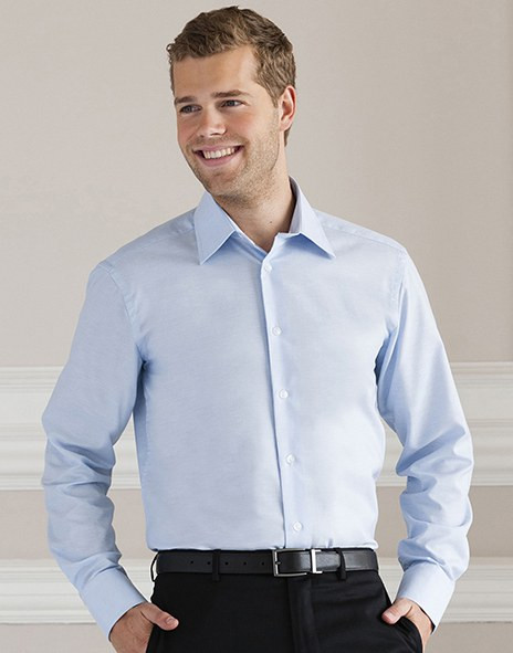 Russell Collection R-922M-0 - Camicia uomo Oxford maniche lunghe