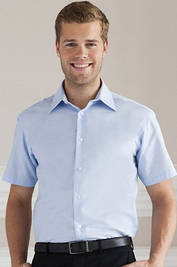 Russell Collection R-923M-0 - Elegantes Kurzarm Oxford Hemd für Herren