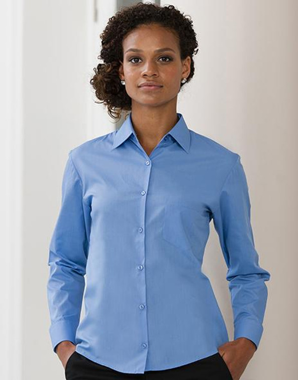 Russell Collection R-934F-0 - Poplin Blouse met Lange Mouwen