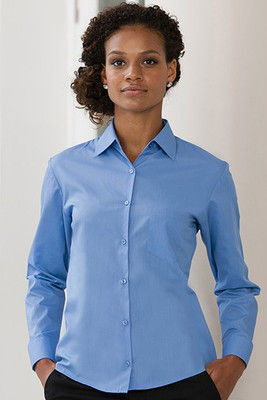 Russell Collection R-934F-0 - Popelin Bluse Langarm