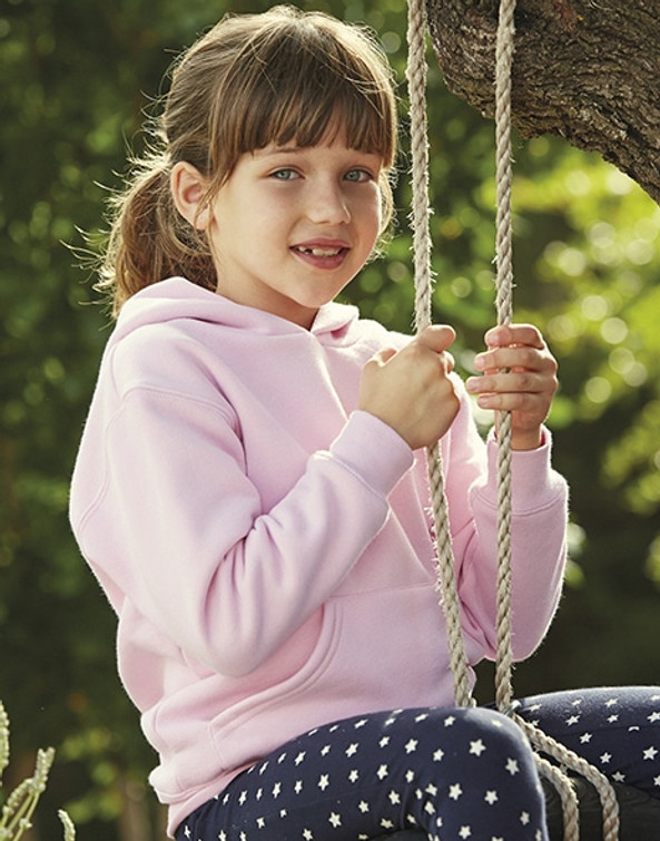 Fruit of the Loom 62-037-0 - Premium Kids Hooded Sweatshirt with Ribbed Cuffs