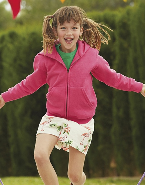 Fruit of the Loom 62-045-0 - Comfortable Kids Hooded Sweat Jacket with Pockets